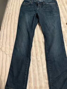 American Eagle Outfitters Dark Blue Straight Jeans never worn adjustable waist